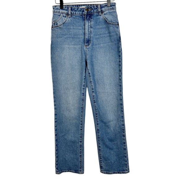 Rollas Original High Rise Straight Leg Jeans Brad Blue Light Wash 27 - Picture 4 of 11